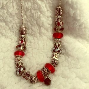 A Pandora Necklace & charms